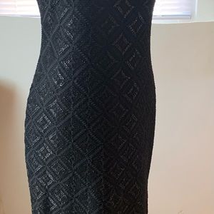 Long black dress with side slits